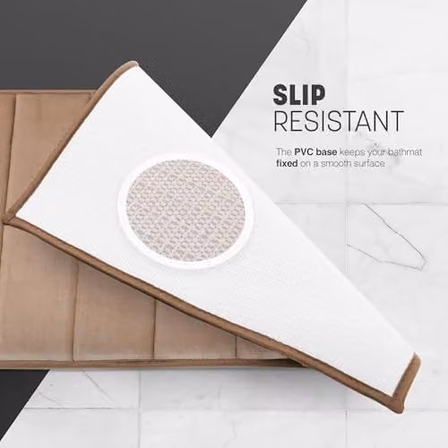 Keplin Memory Foam Bath Mat, Beige, W: 50 cm, D: 60 cm – 5