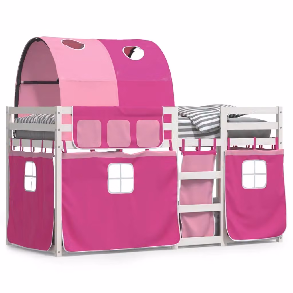 Berkfield Home Pink Solid Wood Pine Bunk Bed W/D/H: 80 x 200 cm – 2