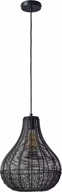 ValueLights Torin Industrial LED Pendant Ceiling Light in Matt Black Metal