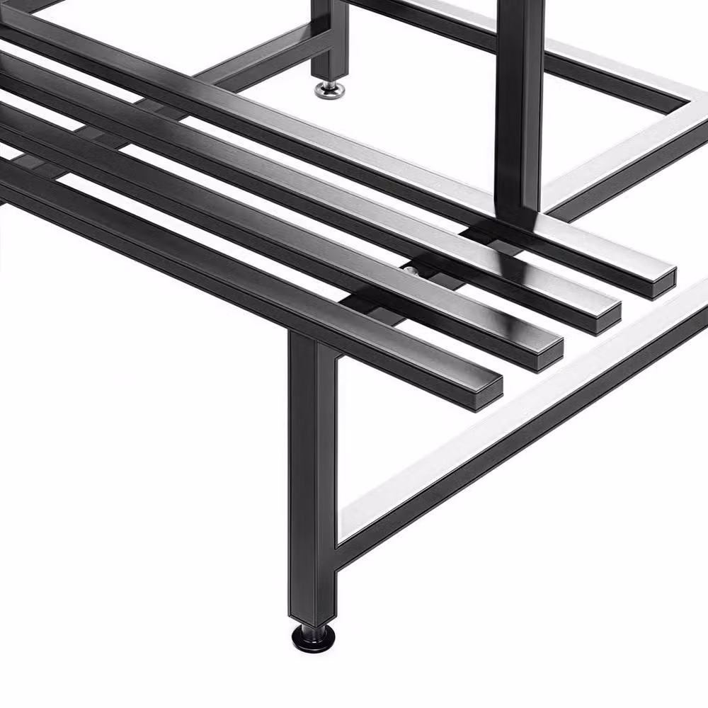 SPETLEK Double Layer Metal Plant Stand in Matt Black, W/D/H: 42.0 x 53.0 x 80.0 cm – 3