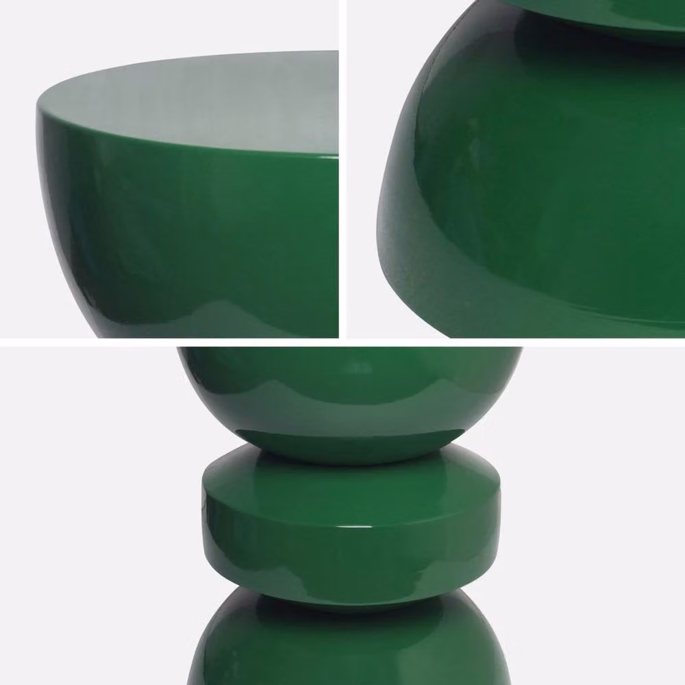 sweeek Round Metal Coffee Table, Side Table or Bedside Table with Glossy Finish in Dark Green, W/D/H: 44.5 x 44.5 x 75 cm – 5