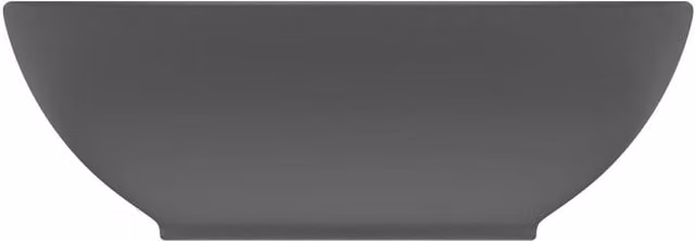 Berkfield Home Luxury Oval Ceramic Basin in Matt Dark Grey W: 40 cm, D: 33 cm
