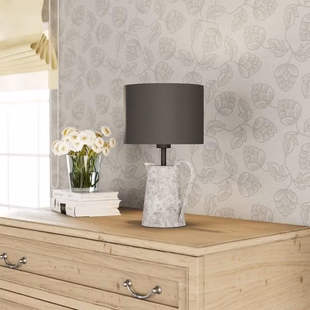 Eglo Kensal Grey Ceramic and Fabric Table Lamp