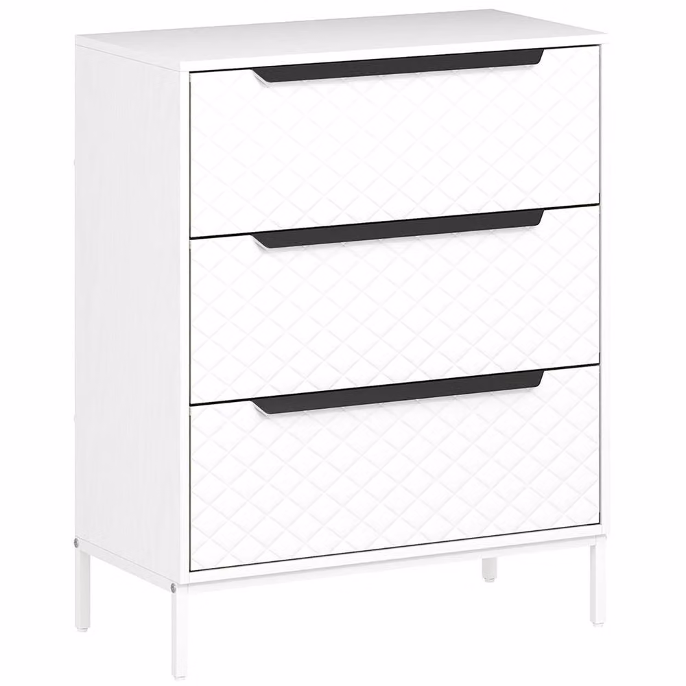 Wyld Haus Kakara White 3 Drawer Fabric Storage Dresser – 2