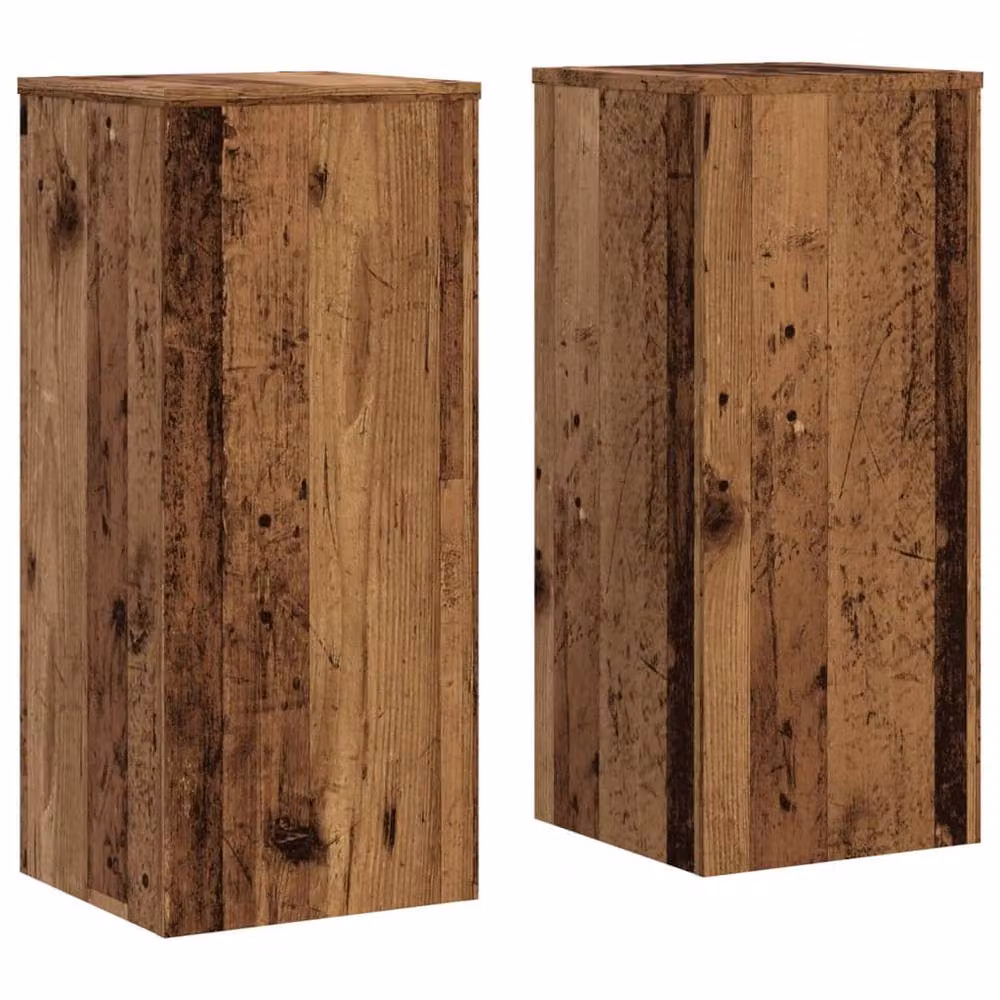 Berkfield Home Set of 2 Rustic Brown Wood Plant Stands, W/D/H: 30 x 30 x 70 cm – 3
