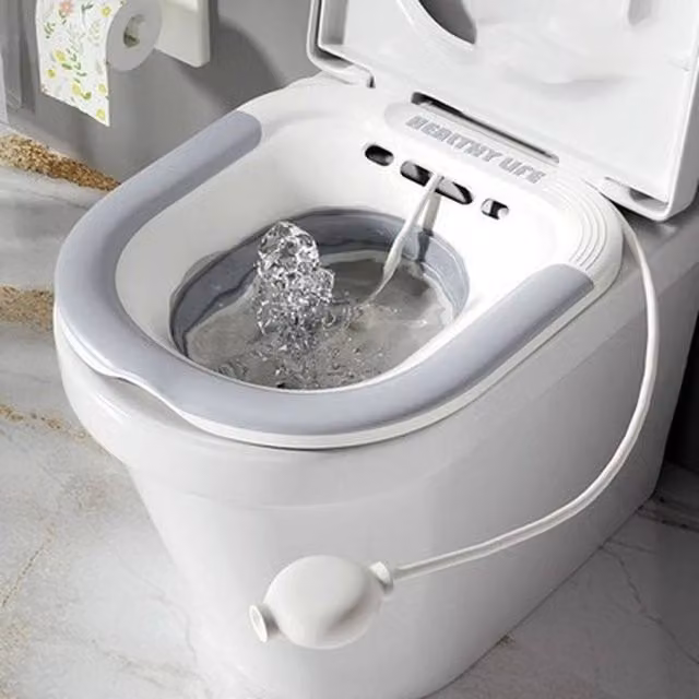 NESTLUNE Foldable Hanging Postpartum Toilet Sitz Bath in White