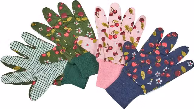 Briers Pack of 3 Cherry Cotton Grips for Adults in Red and Multicolour