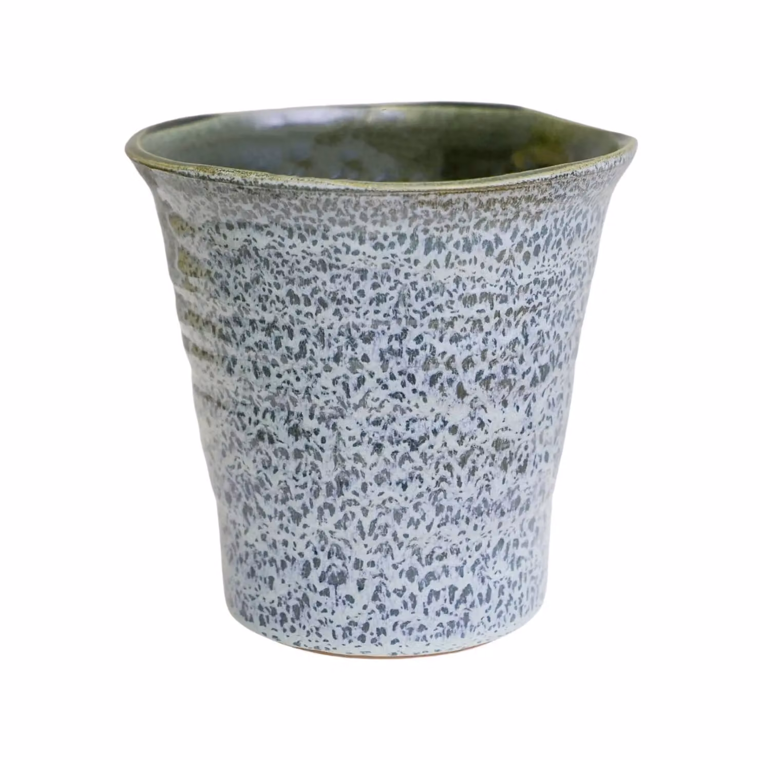 Ivyline Vallo Reactive Glaze Tapered Ceramic Planter in Beige, Grey or Blue, H: 26.5 cm, D: 29.5 cm – 2