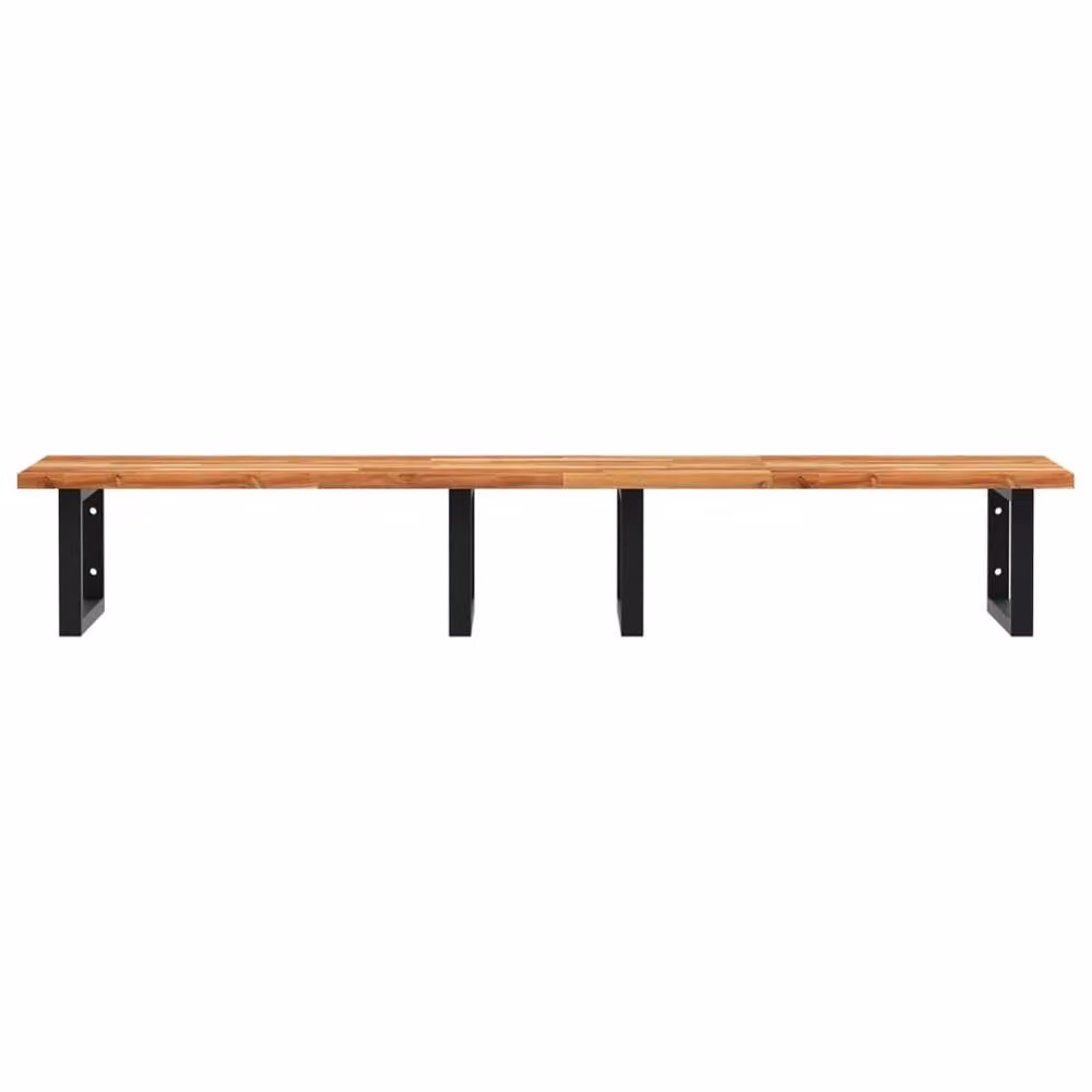 Berkfield Home Wall Mounted Basin Shelf in Brown Acacia Wood and Steel – 2