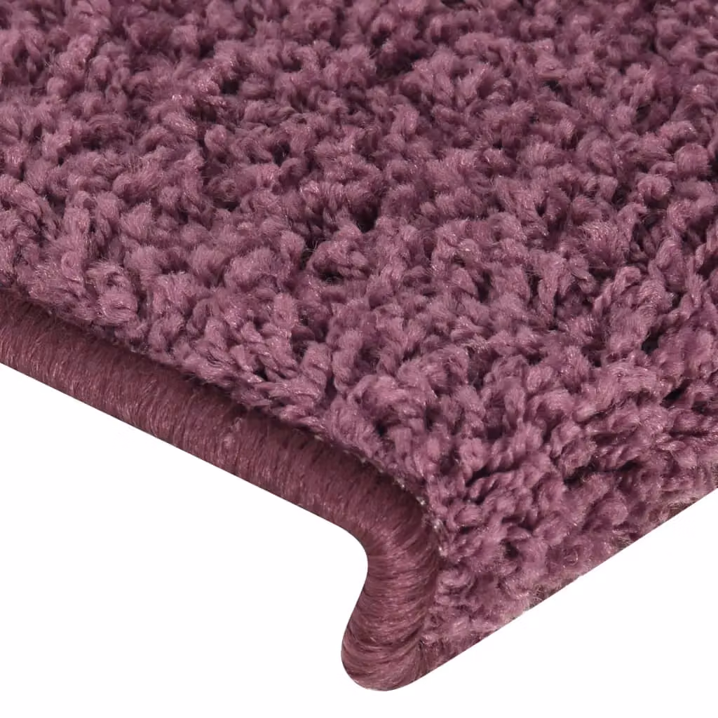 Berkfield Home Self-Adhesive Carpet Stair Treads, 15 Pieces, Dark Purple, W/D/H: 65 x 21 x 4 cm – 3