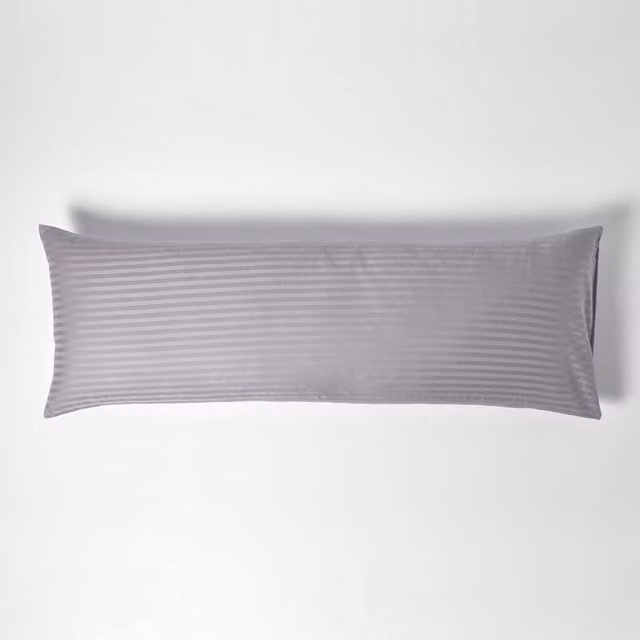 Homescapes Grey Combed Cotton Percale Pillowcase