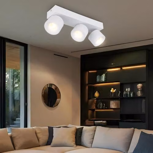 Globo Lighting Modern White LED Ceiling Spotlight with 3 Adjustable Bulbs – 2
