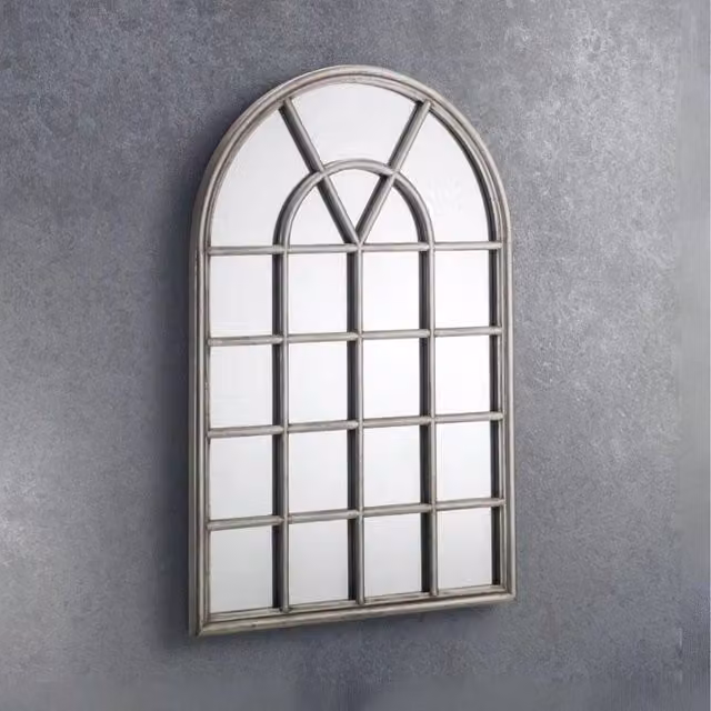 Chilli Seating Opus Vintage Window Wall Mirror in Silver
