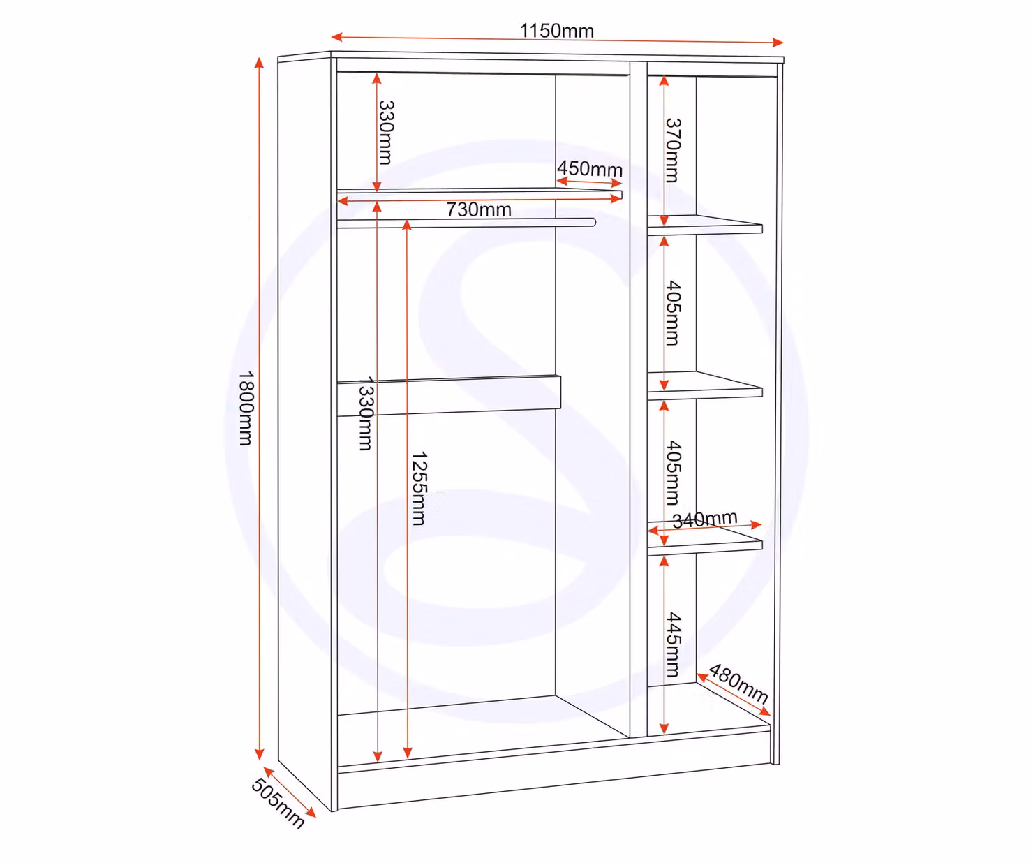 Seconique Malvern 3 Door Wardrobe in Grey – 4