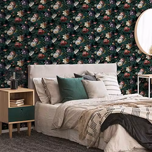 Graham & Brown Isabelle Superfresco Prestige Floral Wallpaper in Green and Multicolour, Washable and Dry Strippable – 2