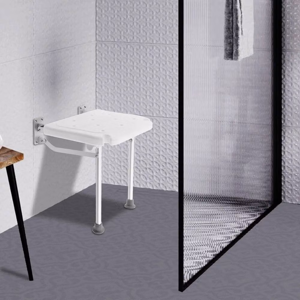 Ventryn Wall Mounted Folding Shower Seat in White – 4