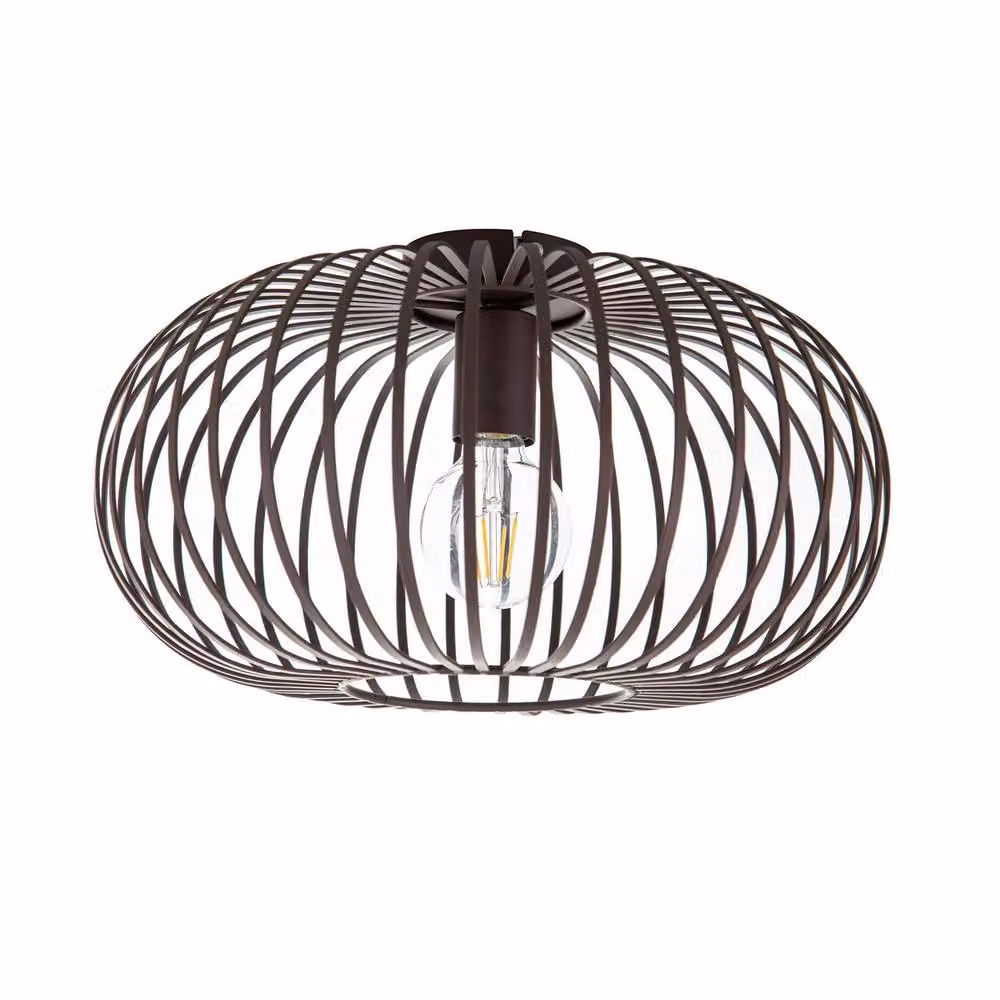 Netlighting Max Semi Flush Ceiling Light in Brown with E27 Socket – 2