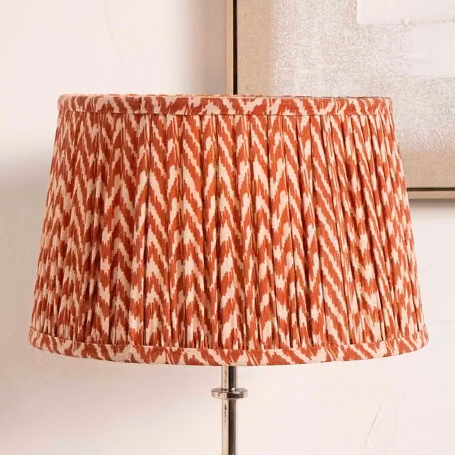 Ruma Red Chevron Tapered Pleat Fabric Lampshade for Table Lamps, Diameter: 45.72 cm – 1