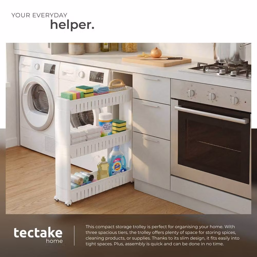 tectake Joe Corner Storage Shelf in White – 3