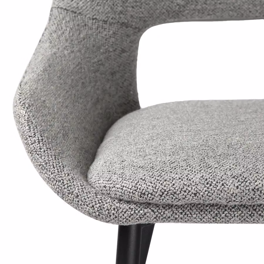 Home Garden Direct Pebble Set of 2 Modern Bouclé Upholstered Dining Chairs in Light Grey – 5