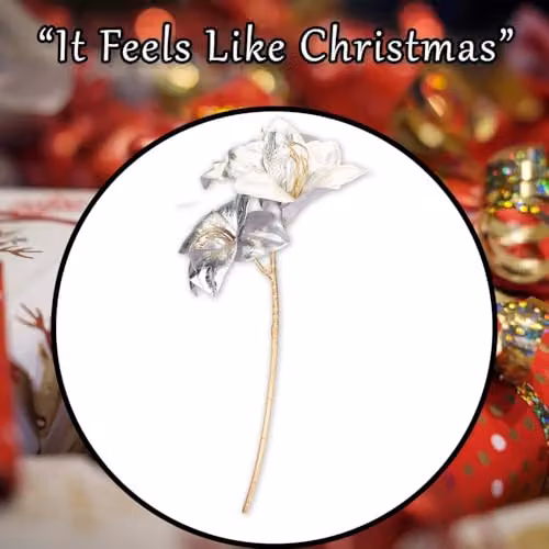 VFM e-Store Silver Amaryllis Christmas Floral Spray Decoration, W: 22 cm, H: 56 cm – 6