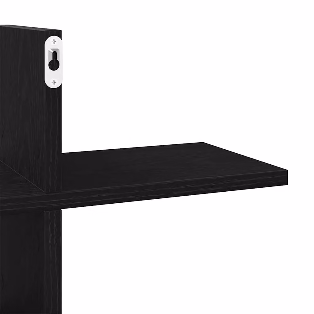 Berkfield Home Wall Mounted Shelf in Black Oak, W/D/H: 124.5 x 18 x 60.5 cm – 4
