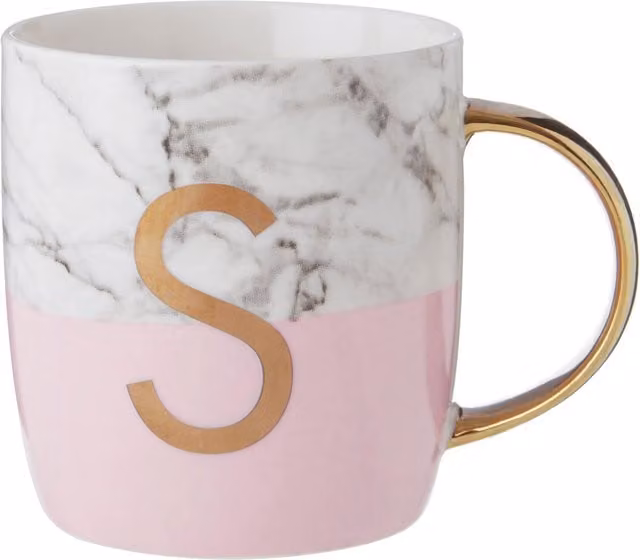 Orsina Pink and Gold Striped Bone China Ceramic Mug