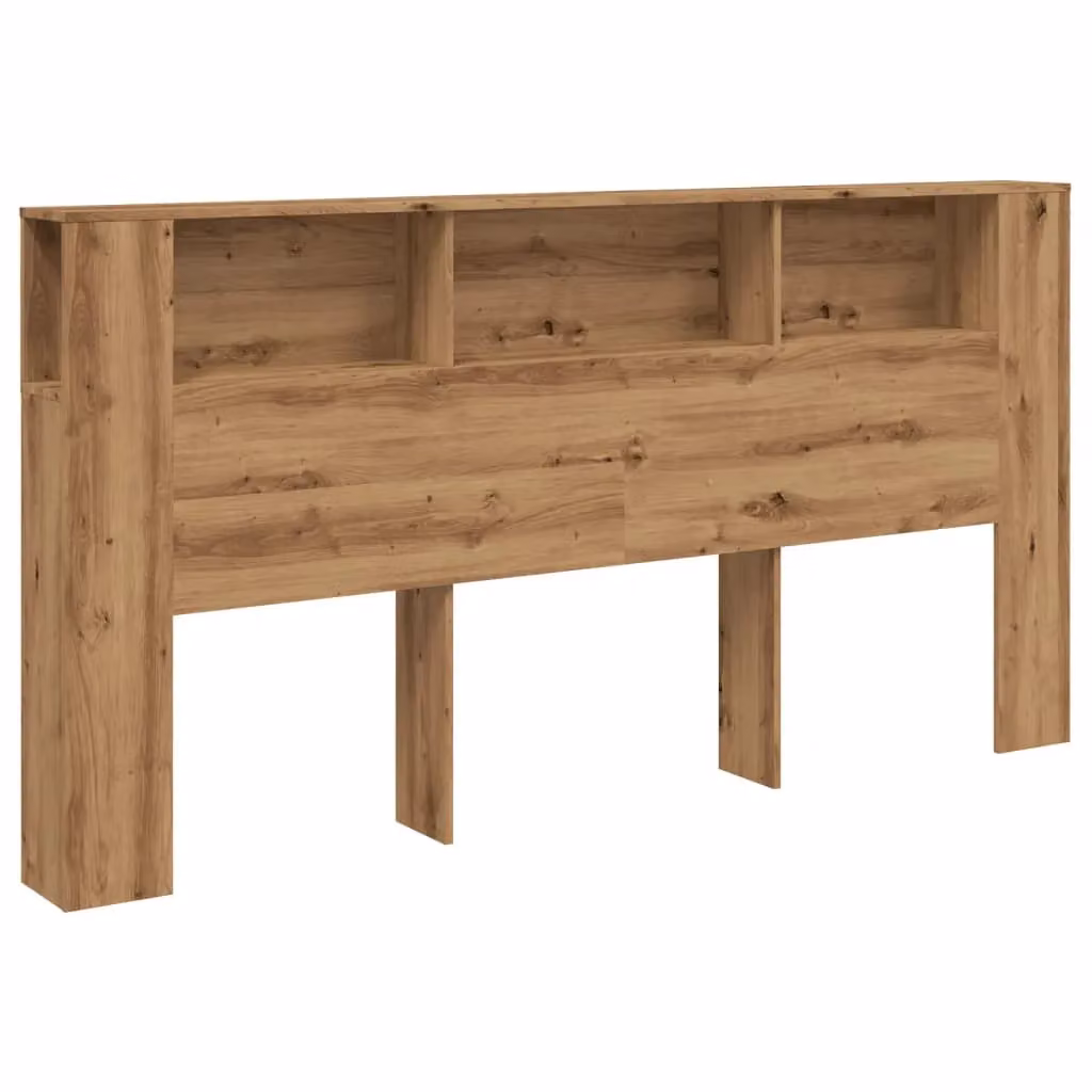 Berkfield Home Artisan Oak Headboard Cabinet in Brown, W/D/H: 200 x 18.5 x 102.5 cm – 2