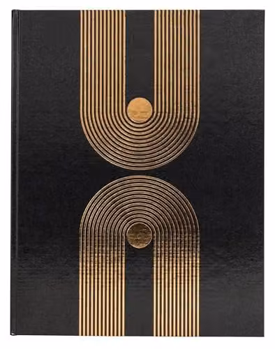 Exacompta Graphik Guest Book in Black with Gold Edges, 100 Plain White Pages, W: 27 cm x H: 22 cm
