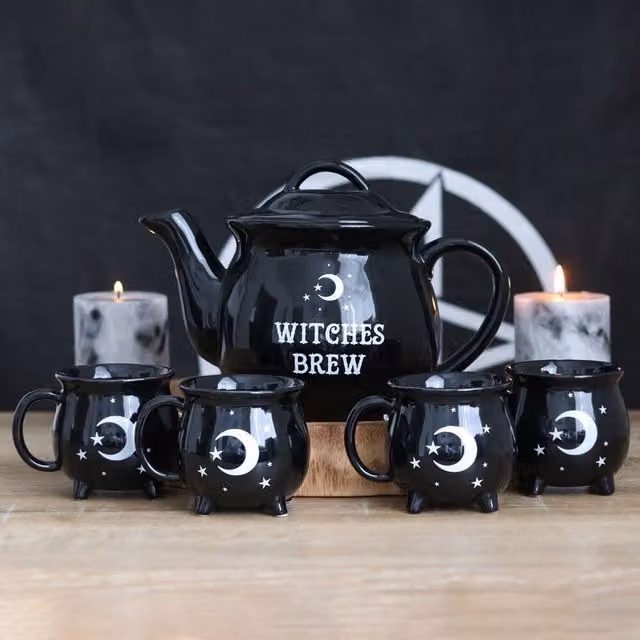 Something Different Witches Brew Ceramic Tea Set in Black – 1