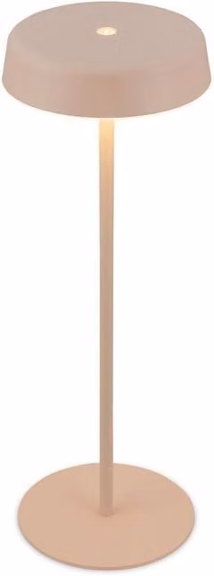 Briloner Rechargeable LED Table Lamp, Dimmable Touch Control, Warm White, IP44 Outdoor Cordless, Beige, W/D/H: 13 x 13 x 36.5 cm