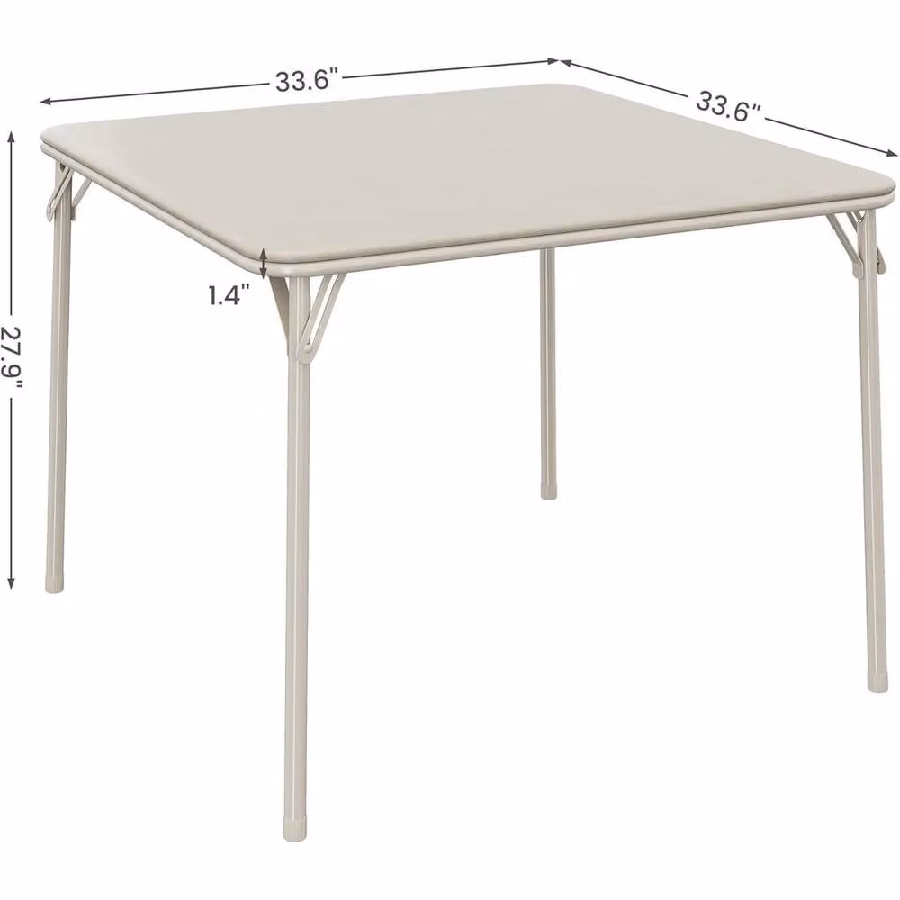 VOGREX Portable Square Folding Metal Table in Beige – 2