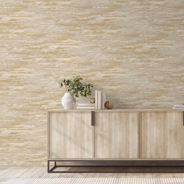 Grandeco Kaleidoscope Plain Wallpaper in Neutral Gold