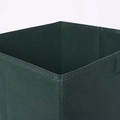 OHS Set of 8 Fabric Collapsible Storage Boxes in Green, W/D/H: 27 x 27 x 27 cm – 4