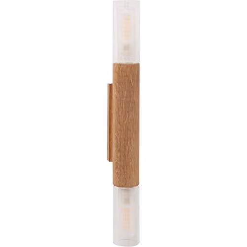 Netlighting Madera Up & Down Wall Lamp in Brown Wood and Transparent Glass with 2x G9 – 1