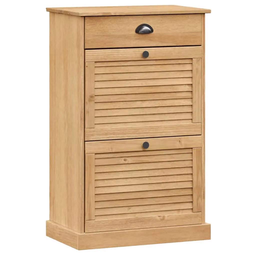 Berkfield Home VIGO Shoe Cabinet in Brown Solid Pine Wood, W/D/H: 60 x 35 x 96 cm – 2