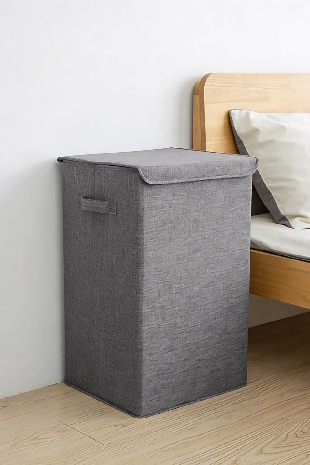 ExtraStar 100L Foldable Cotton Laundry Hamper with Lid in Grey – 2