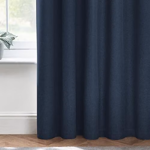 Riva Home Furn Dawn Thermal Blackout Eyelet Curtains, Midnight Blue, Width: 117 cm, Drop: 183 cm – 4