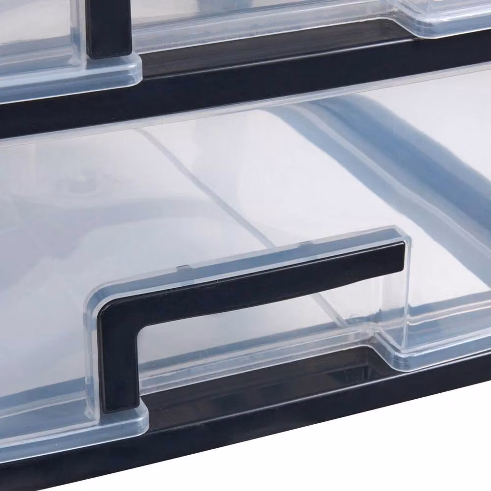 EONLION Black and Transparent Desktop Storage Box Desk Drawer Organiser – 3