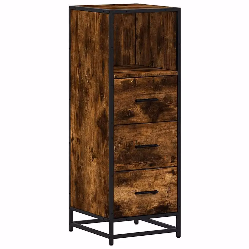 Berkfield Home Smoked Oak Bathroom Cabinet, Brown, W/D/H: 35 x 37.5 x 100 cm – 2