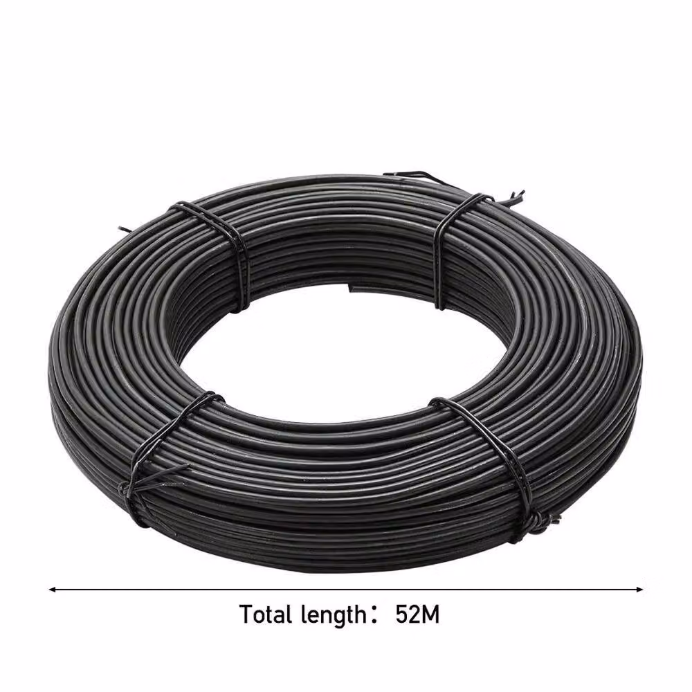 NESTLUNE Black Coated Iron Garden Plant Support Wire Coil, 52m x 2.5mm, 1kg – 2