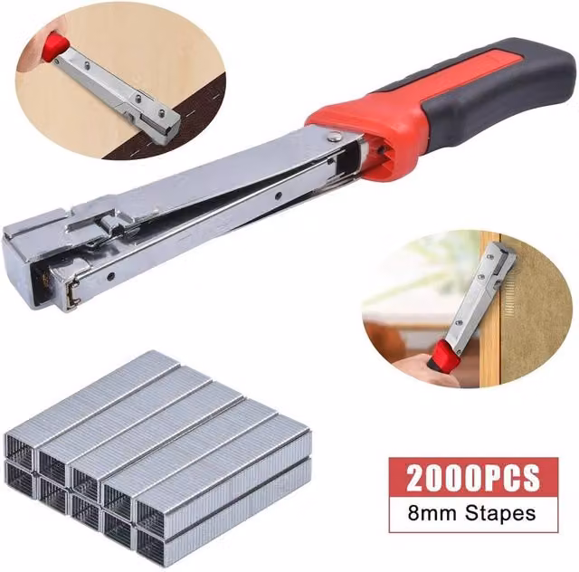 SPETLEK Heavy Duty Hammer Tacker Stapler for Upholstery and Carpet in Silver – 1