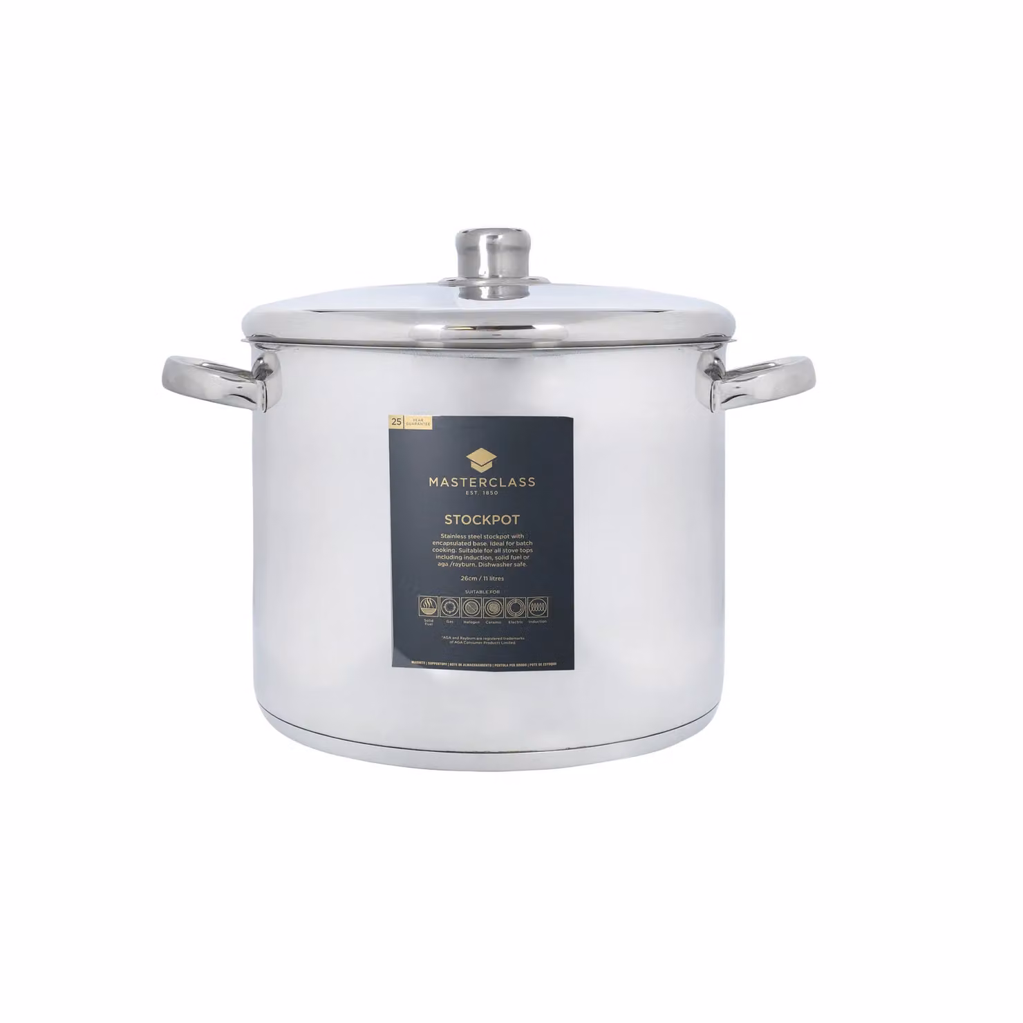 MasterClass Stainless Steel Stockpot, 11 Litres, Grey and Silver – 5