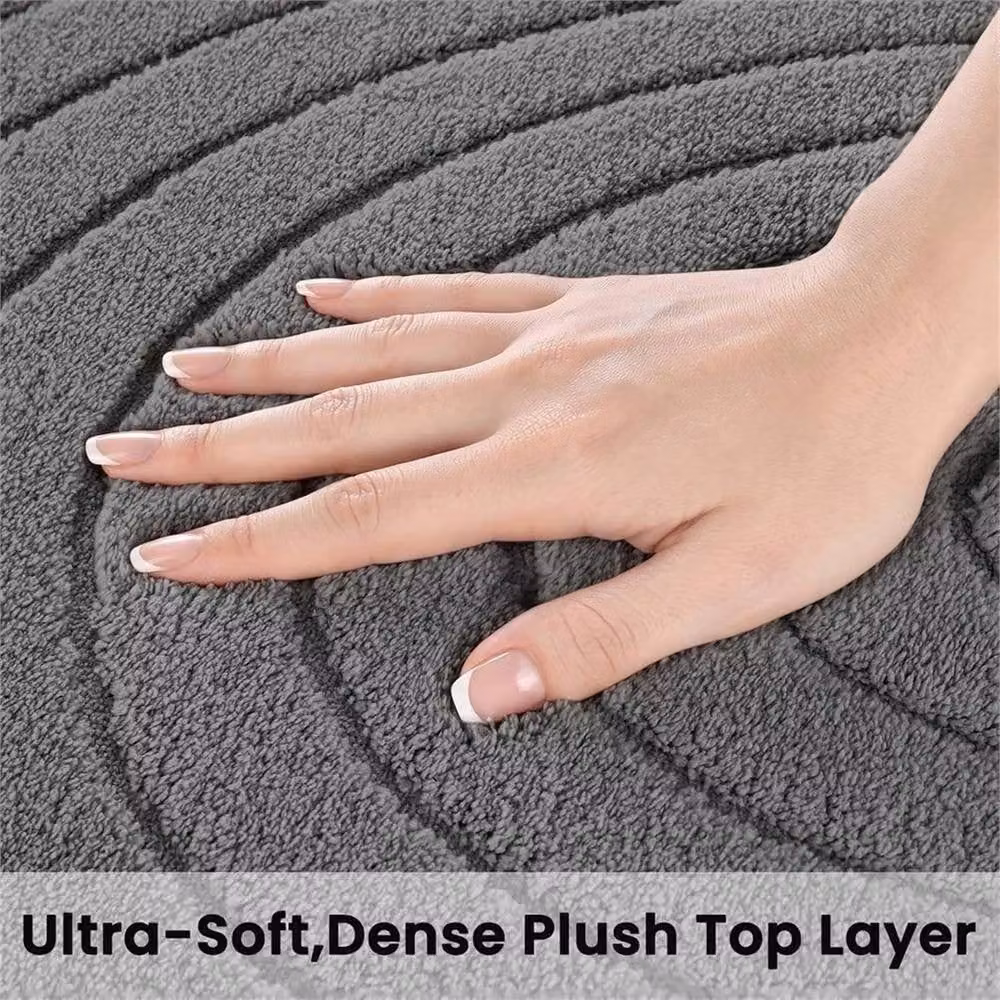 PAWNORA Dark Grey Soft Fluffy Anti-Slip Geometric Runner, W: 83 cm x L: 300 cm – 2