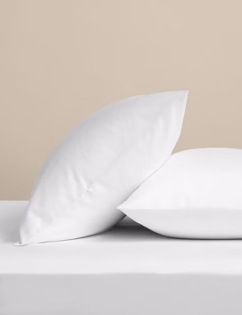 M&S Egyptian Cotton 400 Thread Count Percale Pillowcases, White