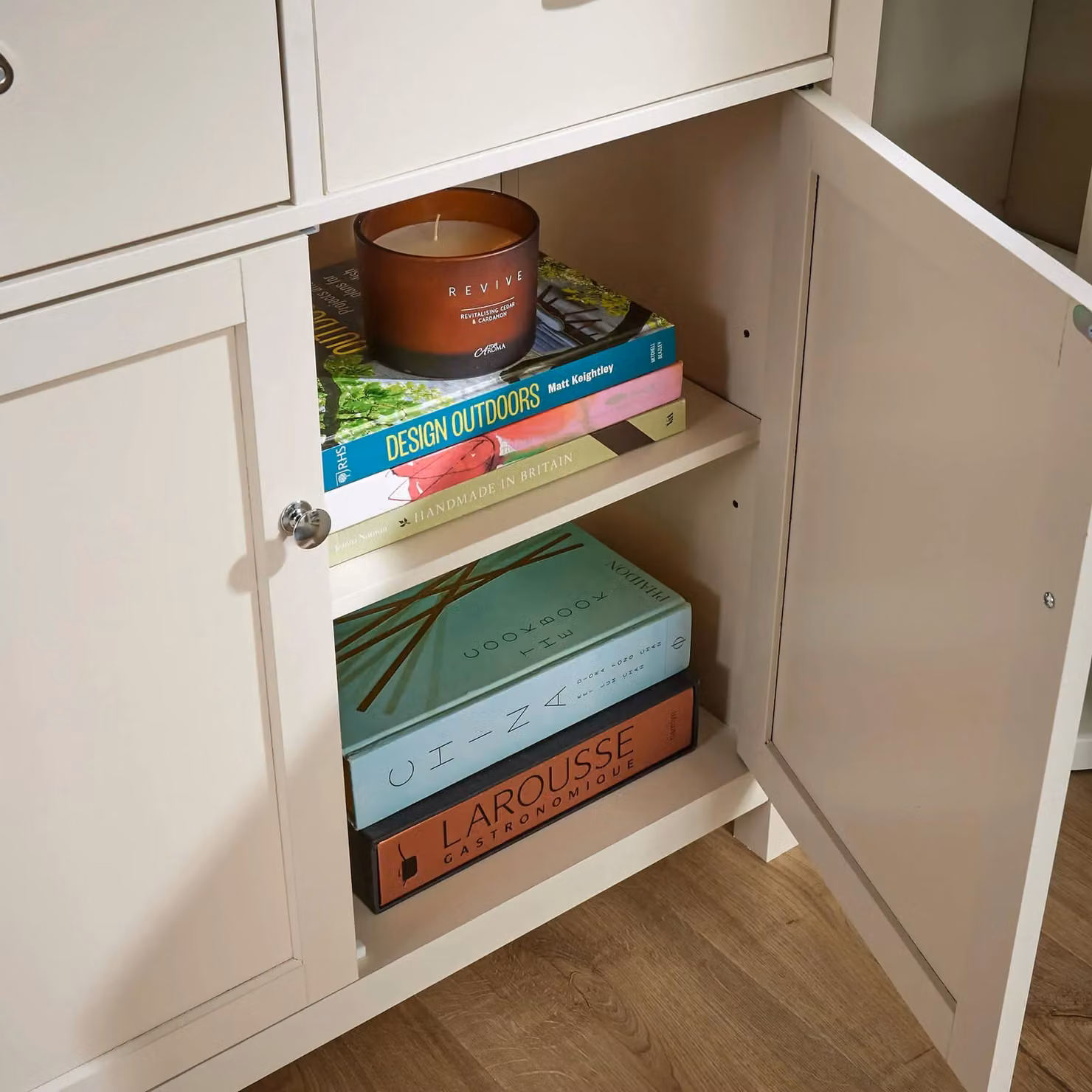 Home Source Avon 2 Door and 2 Drawer Cupboard Unit in Off-White – 4
