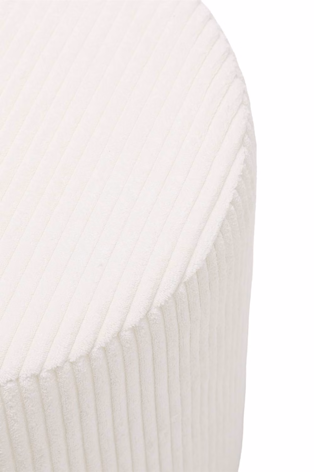 Living and Home Beige Corduroy Upholstered Cylindrical Footstool – 3