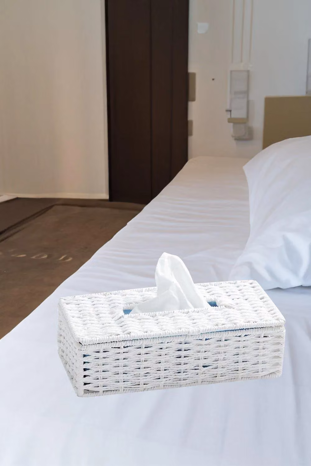 Arpan White Paper Rope Rectangular Tissue Box Cover with Metal Frame, W/D/H: 26 x 13.5 x 10 cm – 2