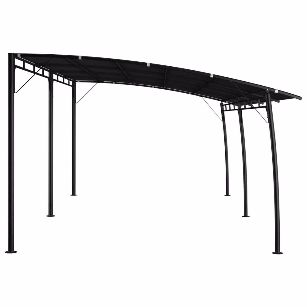 Berkfield Home Garden Sunshade Awning in Anthracite Black, W: 6 m, D: 3 m, H: 2.55 m – 2