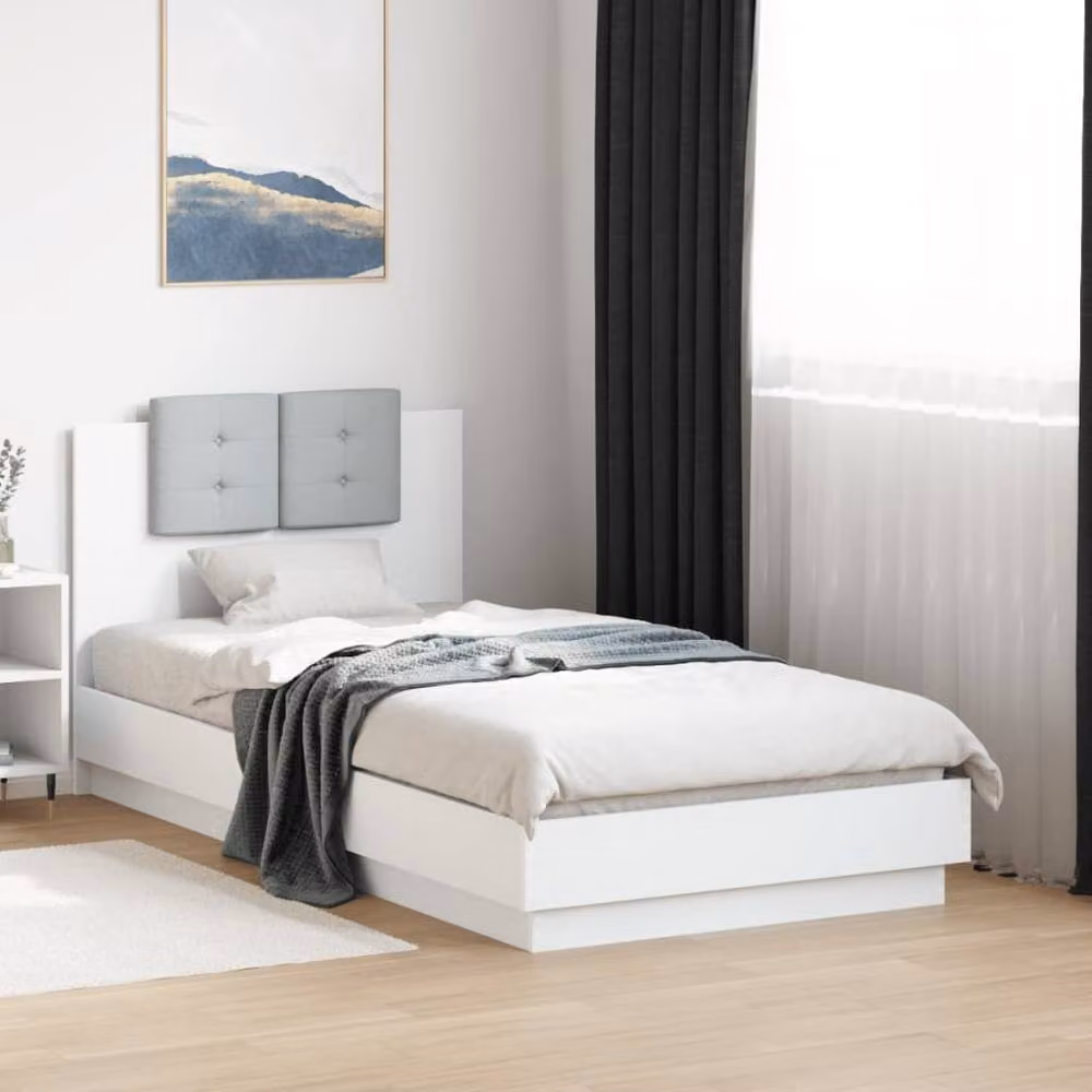 Berkfield Home Single Bed Frame in White with Drawers, W/D/H: 90 x 190 x 78 cm – 2